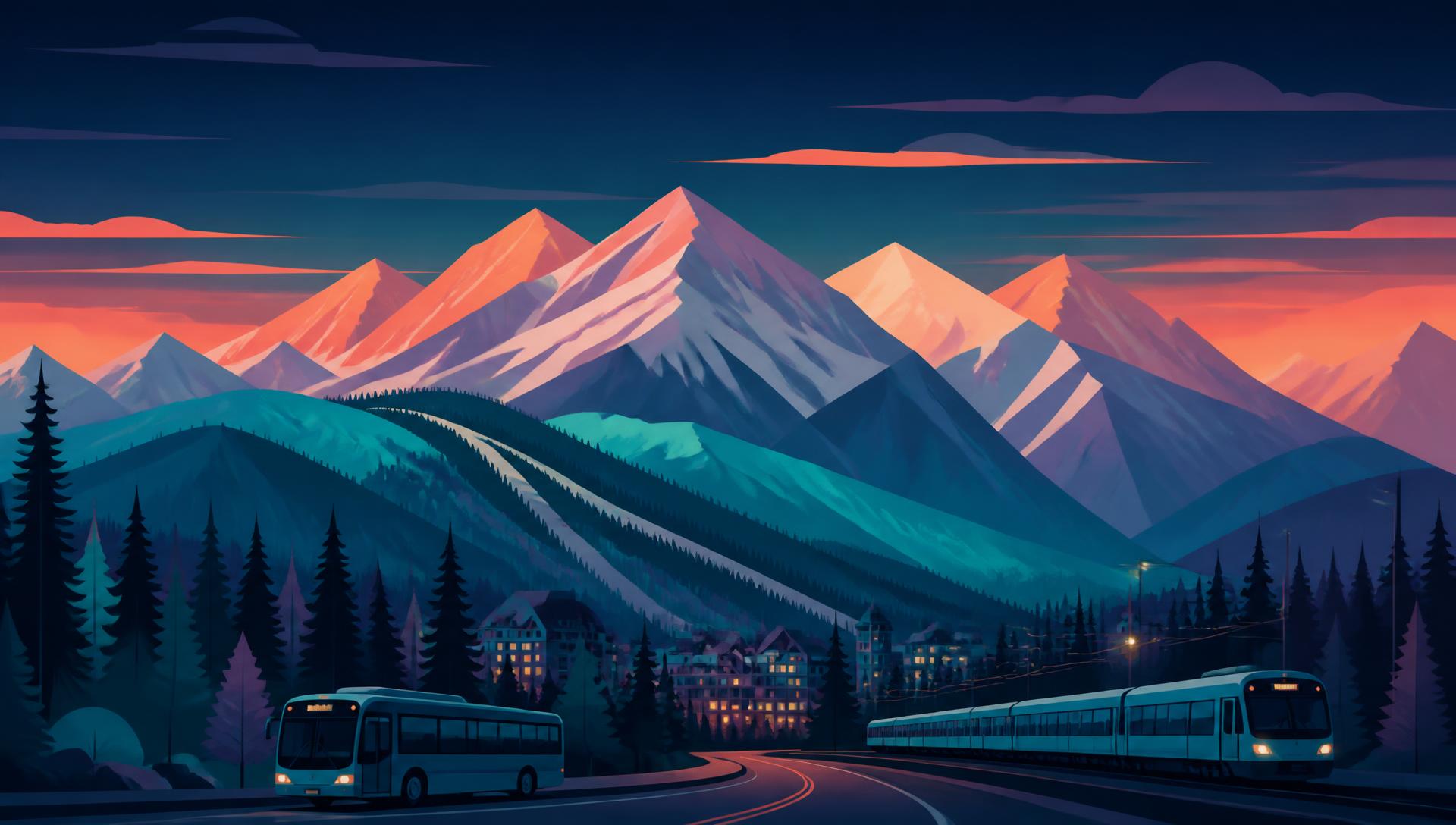 Mountain landscape inspired by Breckenridge, Colorado